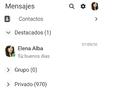 Mensajería de apoyo con el equipo docente